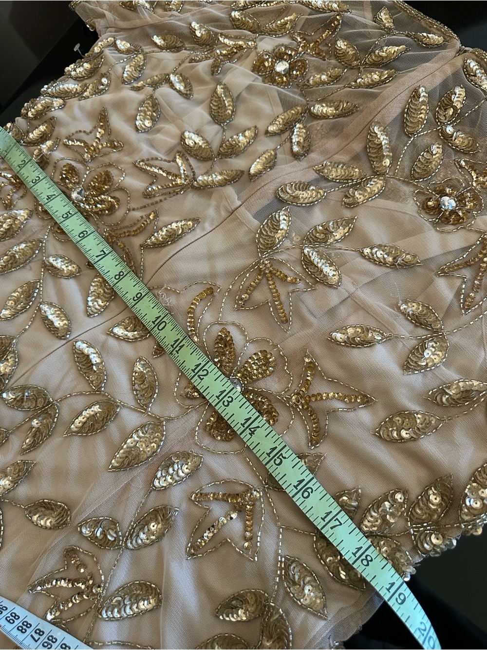 Adrianna Papell Beaded Gown,New,NoMissing Beads,ChampagneGold.actualColor#1-3 - Picture 10 of 10